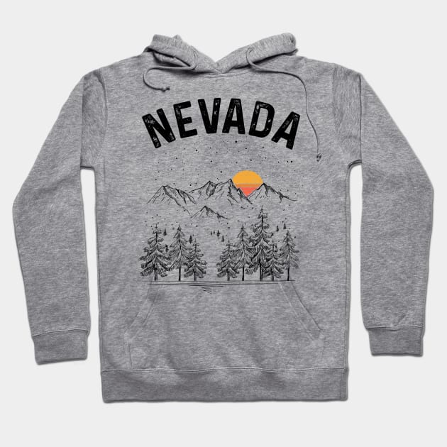 Nevada State Vintage Retro Hoodie by DanYoungOfficial